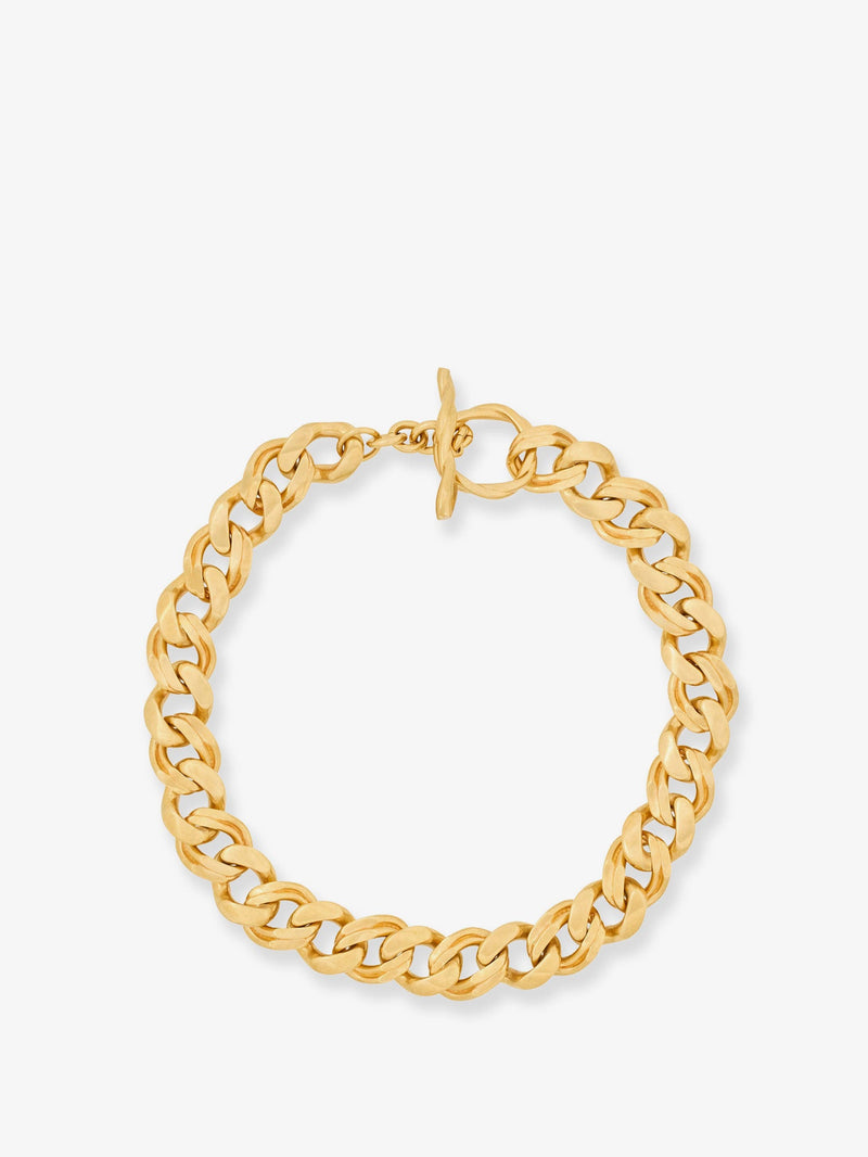 Saint Laurent Saint Laurent Metal Choker Necklace Gold - World Class Fashion