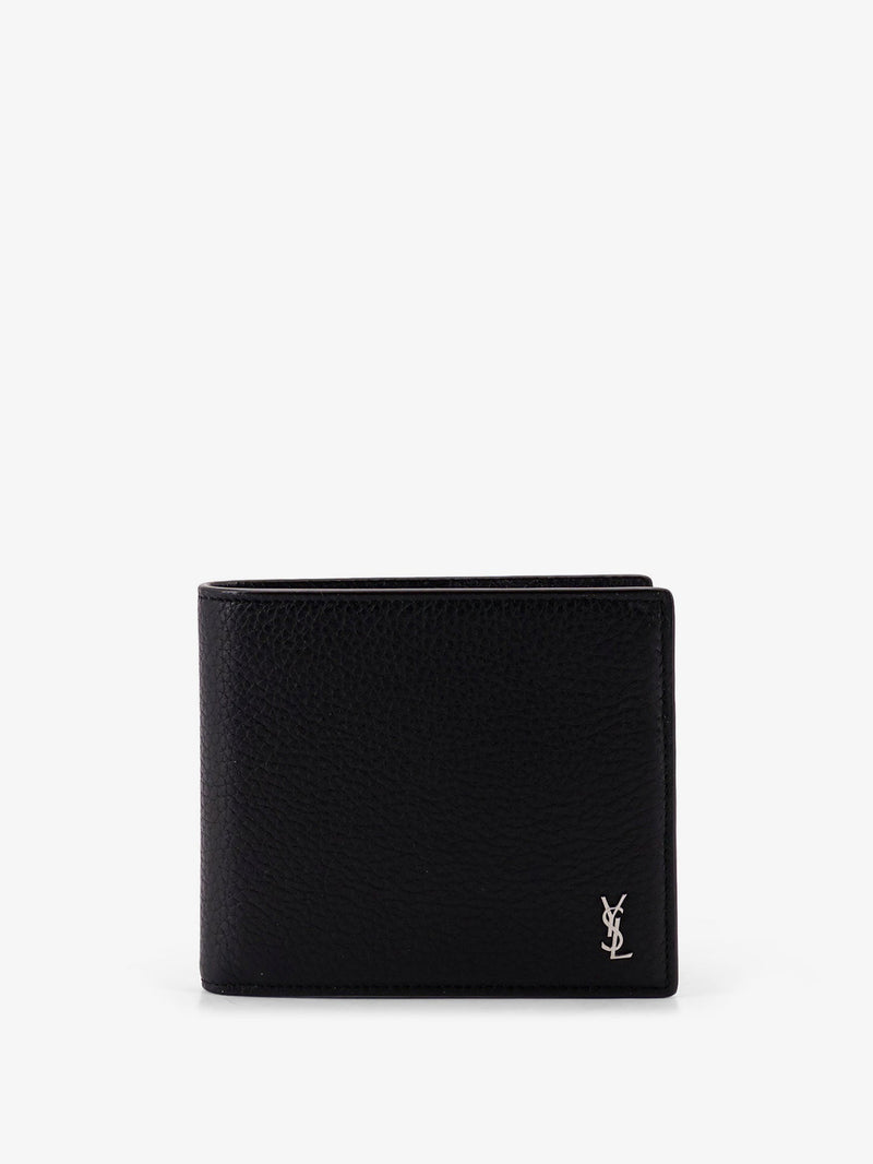 Saint Laurent Saint Laurent Tiny Hammered Leather Wallet Black - World Class Fashion