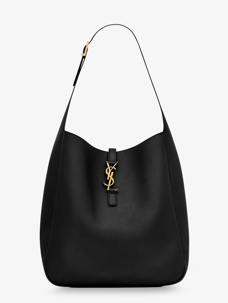 Saint Laurent Saint Laurent Le 5 À 7 Hammered Leather Shoulder Bag Black - World Class Fashion