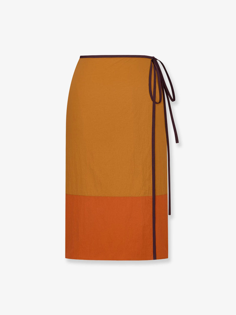 Saint Laurent Saint Laurent Nylon Pencil Skirt Orange - World Class Fashion