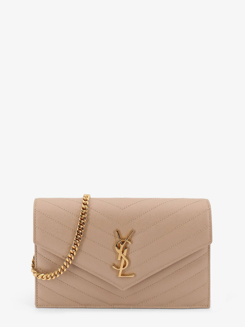 Saint Laurent Bandolera Saint Laurent de piel beige - World Class Fashion