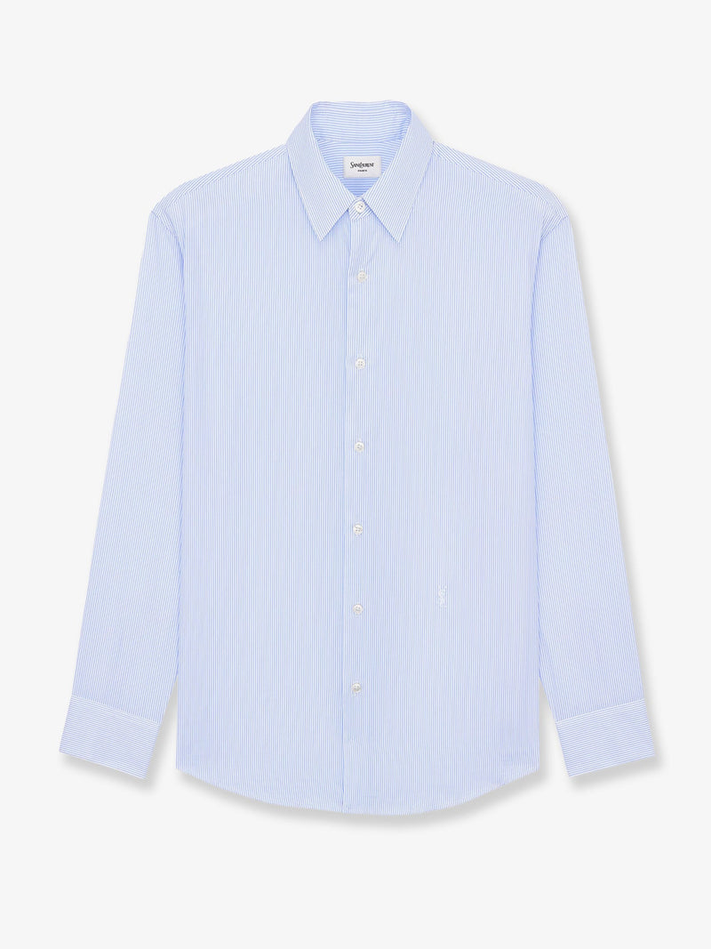 Saint Laurent Saint Laurent Cassandre Cotton Shirt Blue Men - World Class Fashion