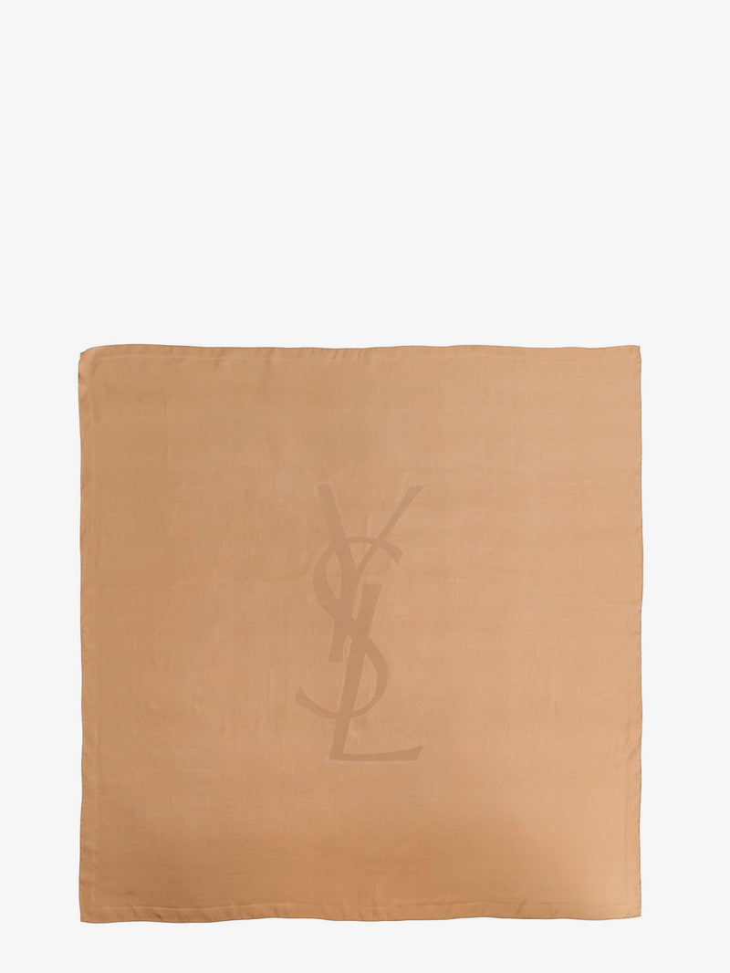 Saint Laurent Saint Laurent Cassandre Silk Scarf Brown - World Class Fashion