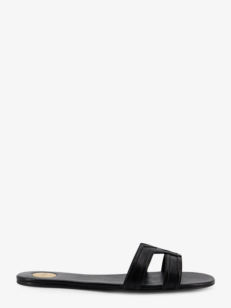 Saint Laurent Saint Laurent Mabrouka Leather Sandals Black - World Class Fashion