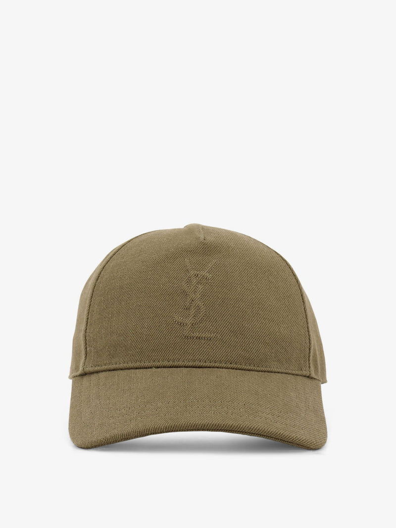 Saint Laurent Saint Laurent Cassandre Logo Denim Hat Green - World Class Fashion