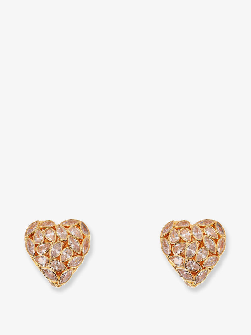 Self-Portrait Self-Portrait Heart-Shaped Gold Brass Earrings - World Class Fashion