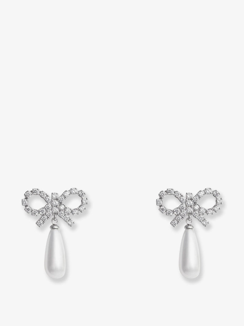 Self-Portrait Self-Portrait Silver Brass Earrings Pearl - World Class Fashion