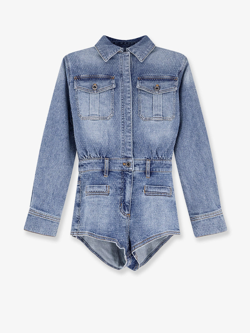 Self-Portrait Mono vaquero con pedrería azul Self-Portrait - World Class Fashion