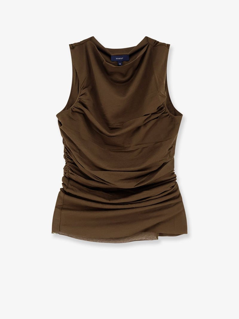 Soeur Soeur Irina Cotton Blend Top Green - World Class Fashion