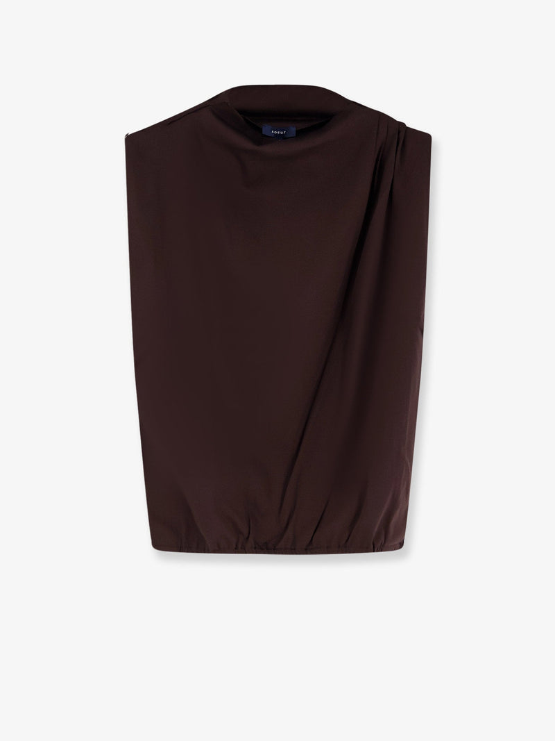 Soeur Soeur Idris Organic Cotton Top Brown - World Class Fashion
