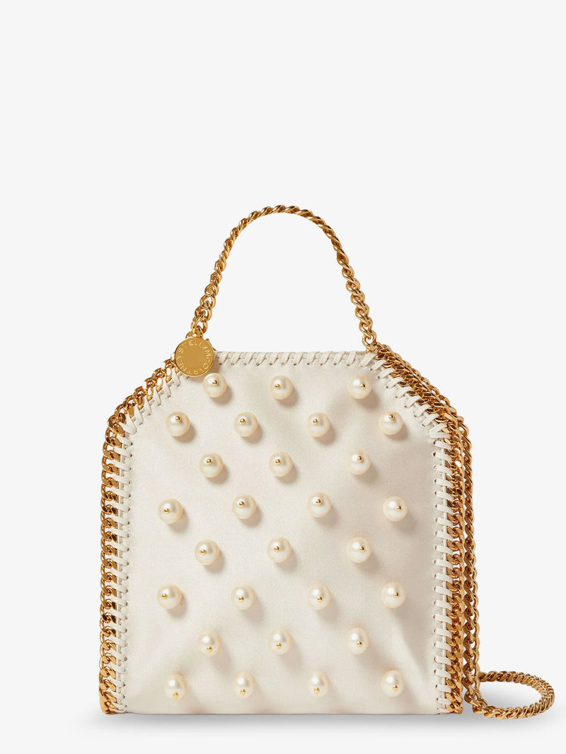Stella Mccartney Stella McCartney Falabella Satin Crossbody Bag White - World Class Fashion