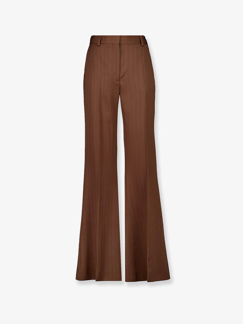 Stella Mccartney Pantalones Stella McCartney Native de lana regenerativa marrones - World Class Fashion
