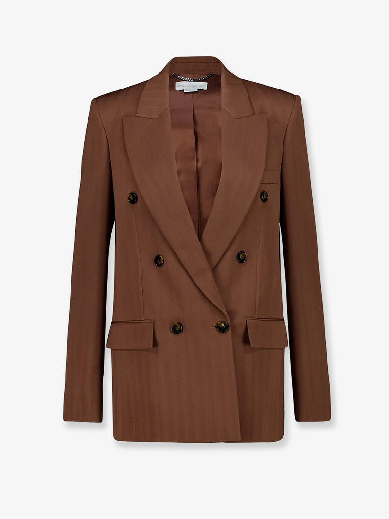 Stella Mccartney Blazer de lana regenerativa Native de Stella McCartney en marrón - World Class Fashion