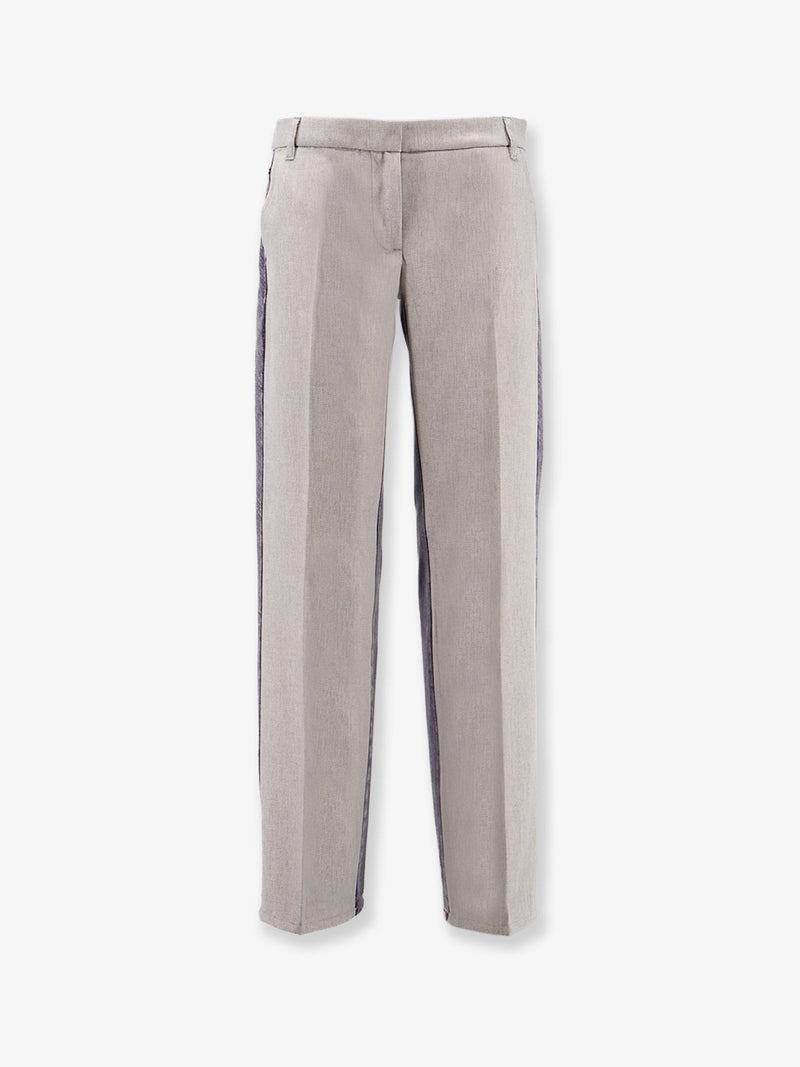 Stella Mccartney Stella McCartney Tailoring Pantalones Mixtos Grises - World Class Fashion