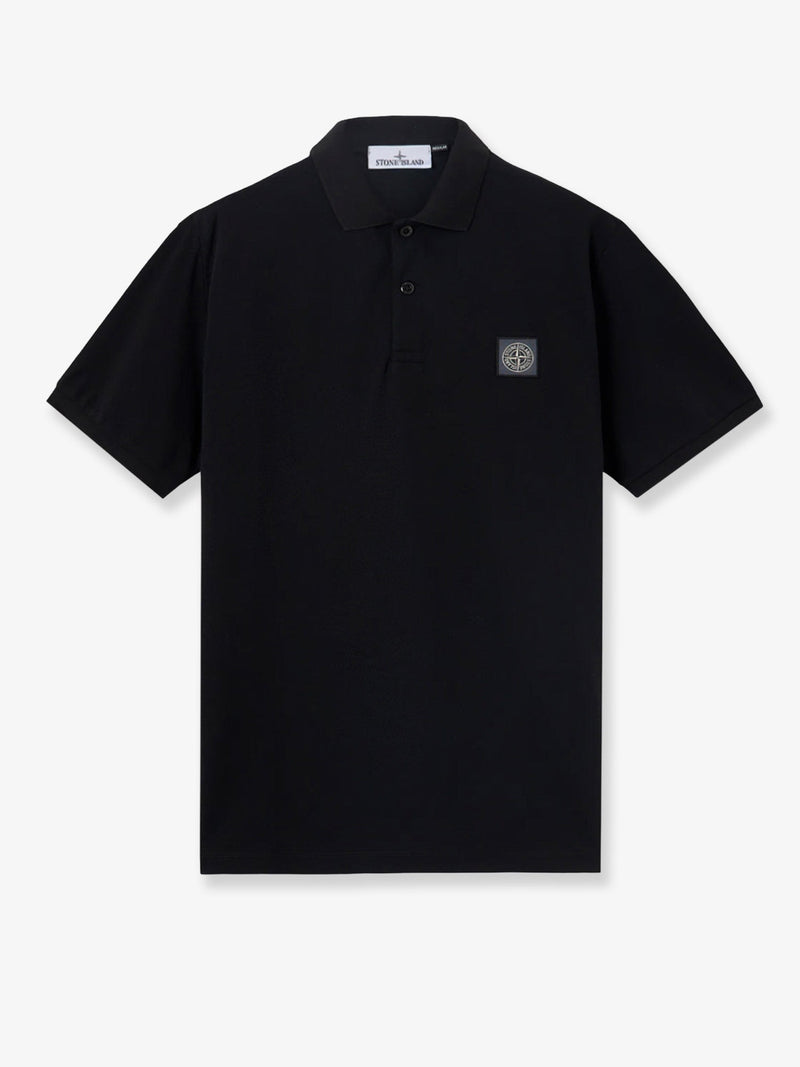 Stone Island Stone Island Stretch Organic Cotton Polo Shirt Black - World Class Fashion