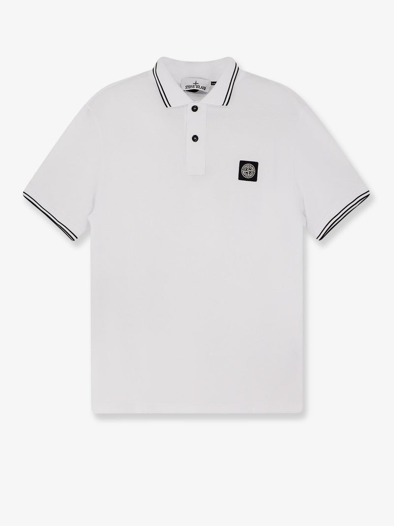 Stone Island Stone Island Stretch Organic Cotton Polo Shirt White - World Class Fashion
