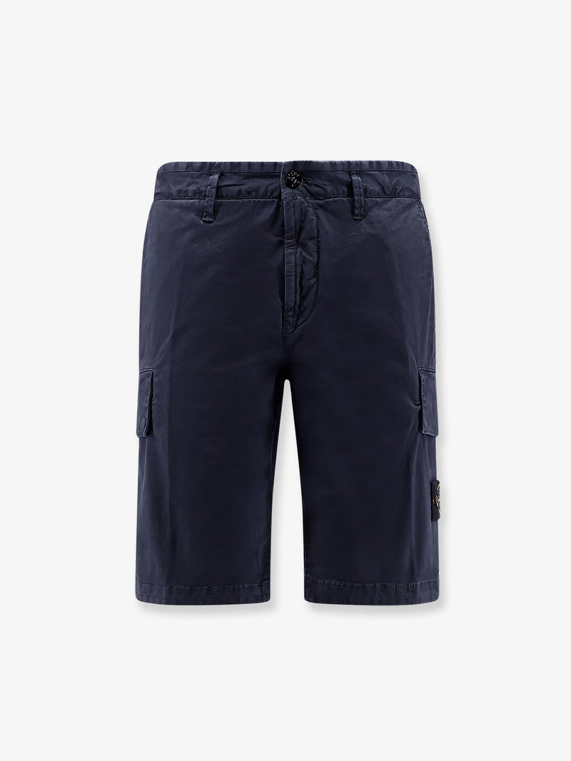 Stone Island Stone Island Organic Cotton Stretch Shorts Blue - World Class Fashion