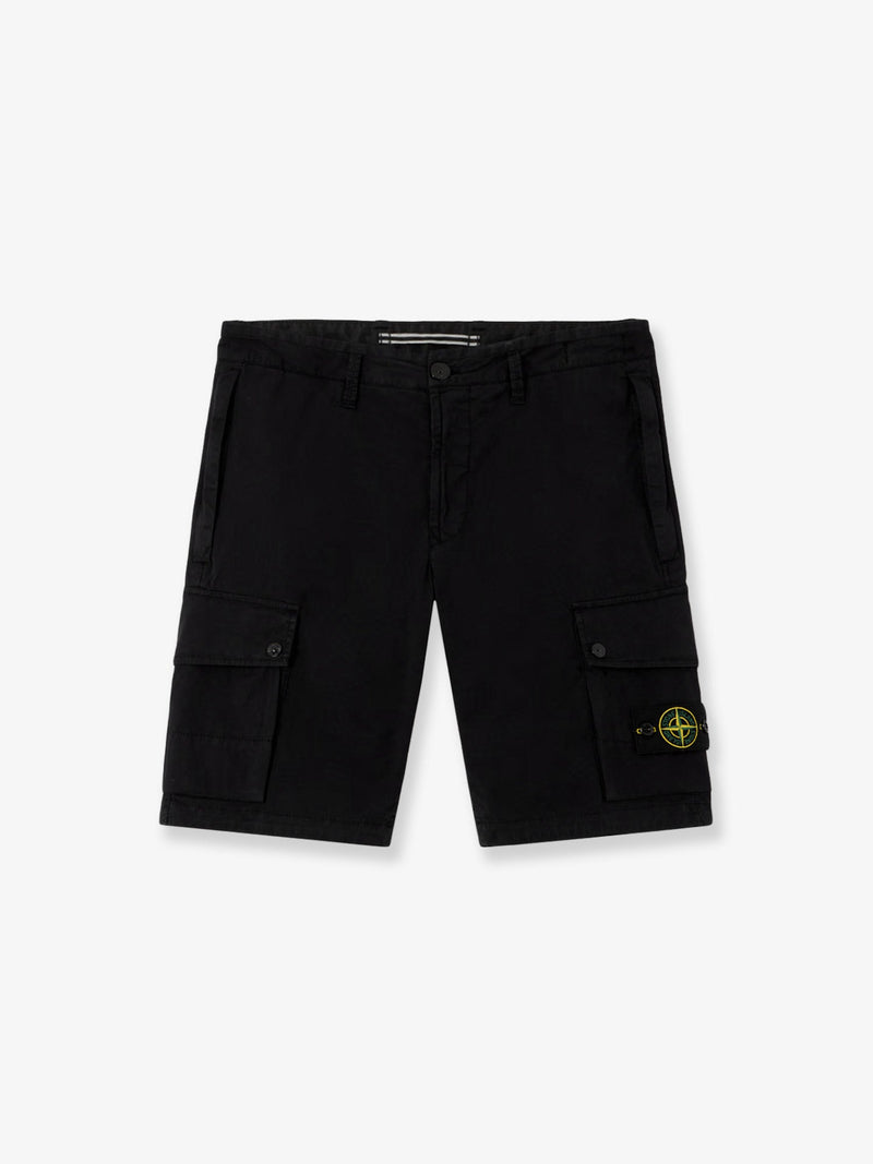 Stone Island Pantalones Cortos Stone Island de Algodón Orgánico Negros para Hombre - World Class Fashion