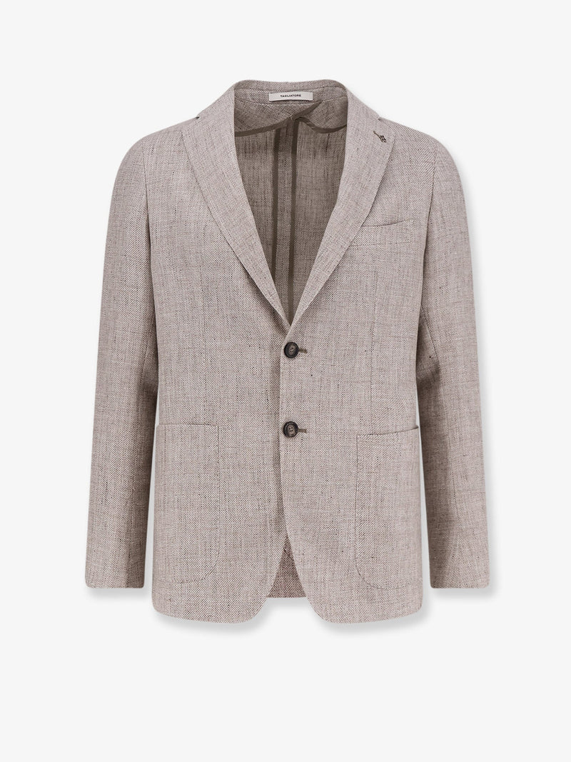Tagliatore Tagliatore Single-Breasted Linen Wool Blazer Beige - World Class Fashion