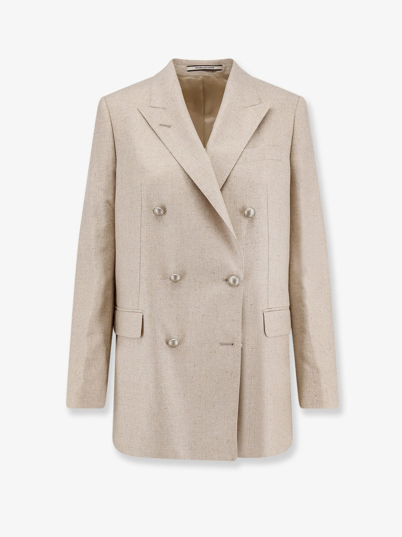 Tagliatore Tagliatore Jasmine Silk Blazer Beige - World Class Fashion