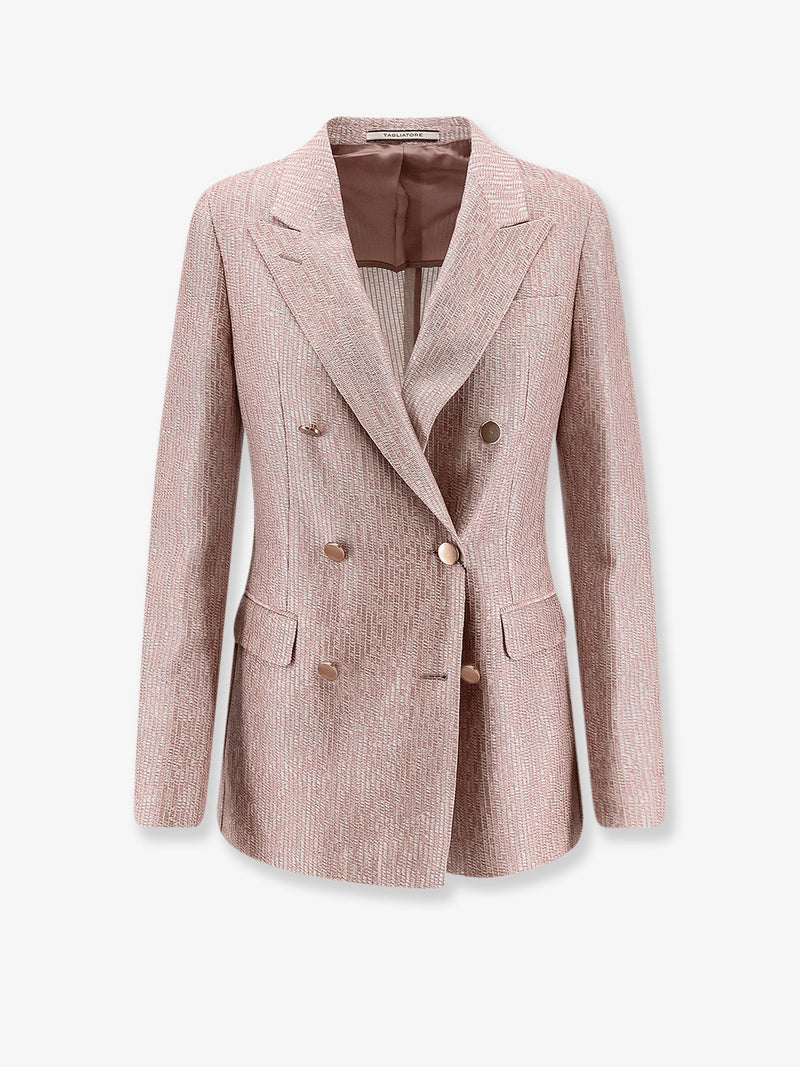 Tagliatore Tagliatore Parigi Double-Breasted Cotton Blazer Pink - World Class Fashion