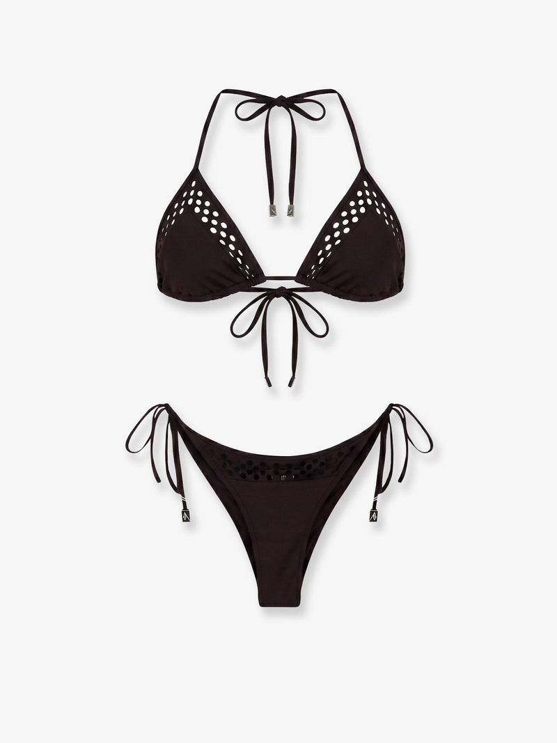 The Attico The Attico Il Primo Bagno Lycra Bikini Brown - World Class Fashion