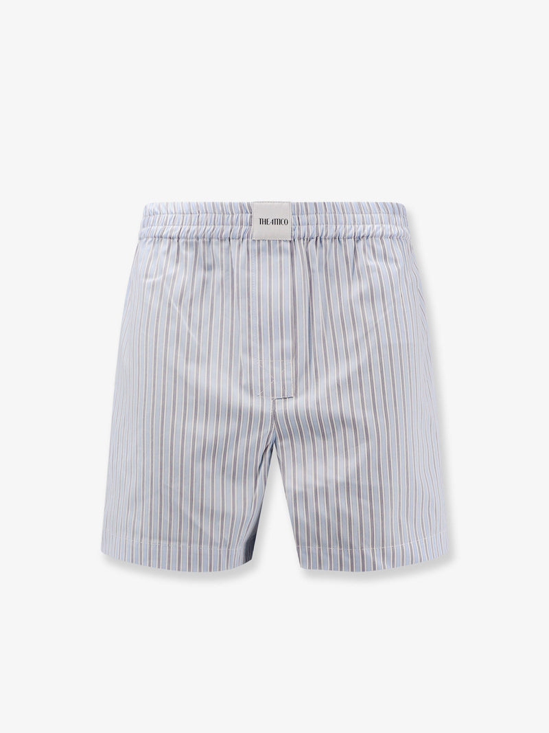 The Attico The Attico Shorts de algodón a rayas azules para mujer - World Class Fashion
