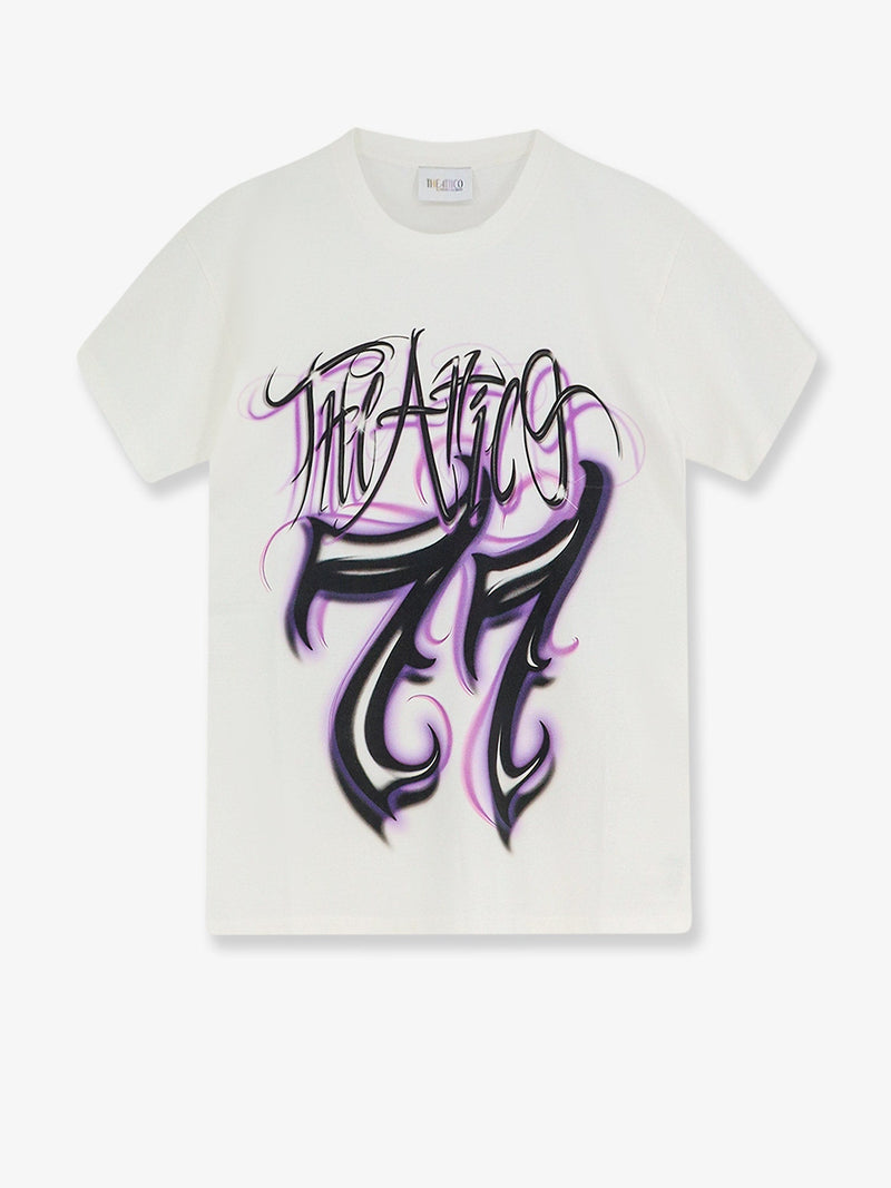 The Attico The Attico Cotton T-Shirt with Printed Logo White - World Class Fashion