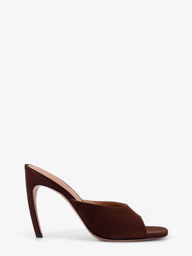 The Attico The Attico Betta Satin Sandals Brown - World Class Fashion