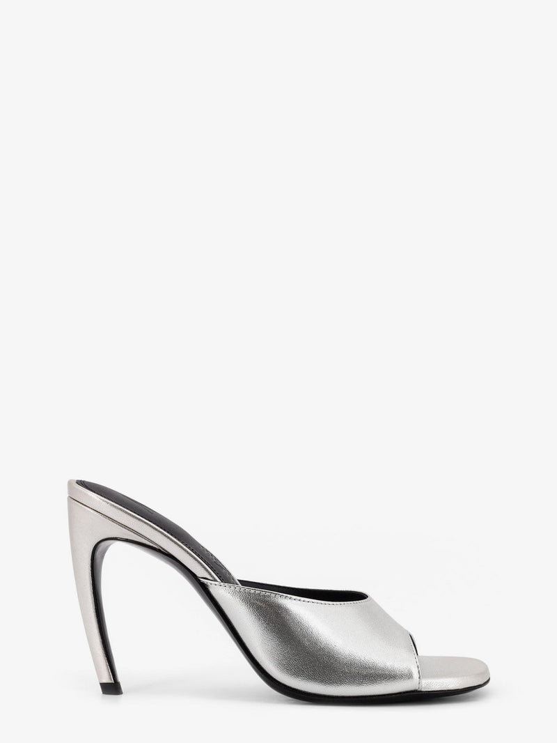 The Attico The Attico Laminated Leather Betta Sandals Silver - World Class Fashion