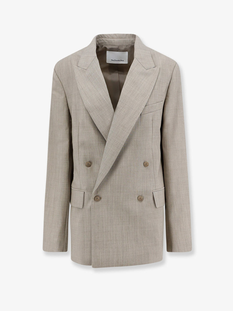 The Frankie Shop Americana Cruzada Doble Botonadura Newark The Frankie Shop Beige - World Class Fashion