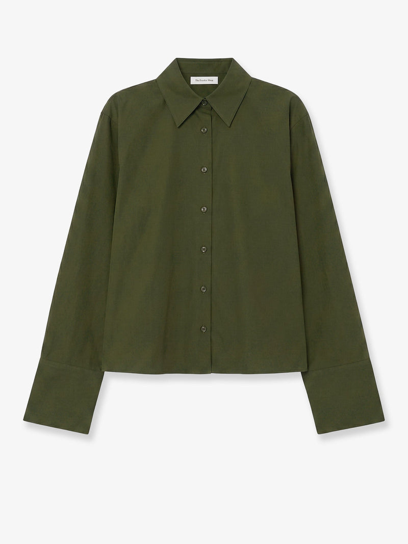 The Frankie Shop The Frankie Shop Tila Organic Cotton Shirt Green - World Class Fashion