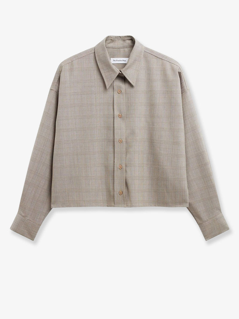 The Frankie Shop The Frankie Shop Arlen Shirt Beige Glen Plaid - World Class Fashion
