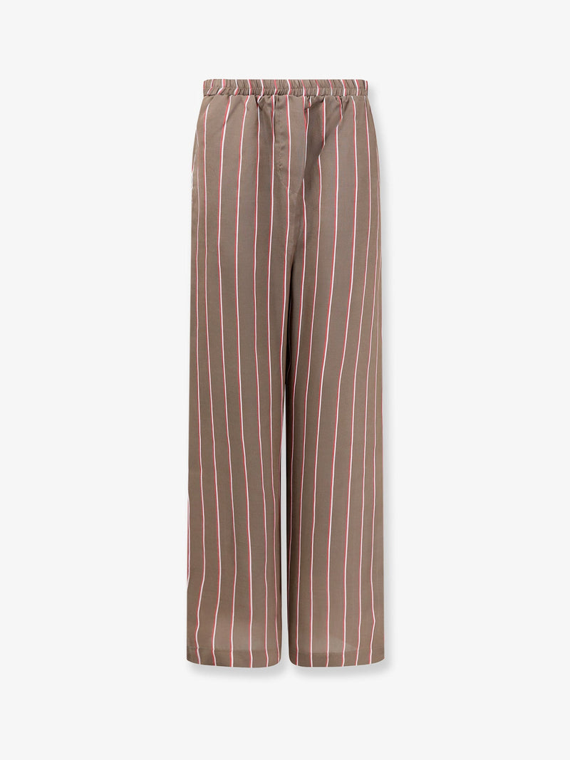 The Frankie Shop The Frankie Shop Pantalones de Seda y Viscosa Marrones - World Class Fashion