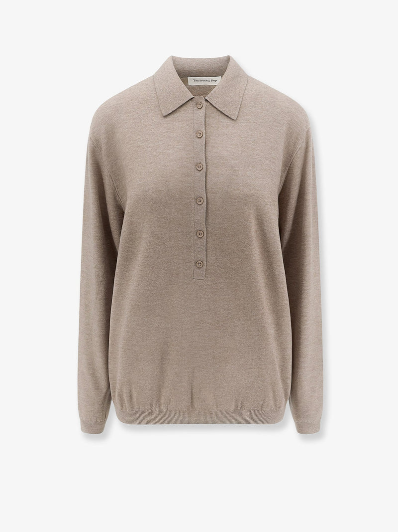 The Frankie Shop Camisa polo Tala de mezcla de lana The Frankie Shop beige - World Class Fashion