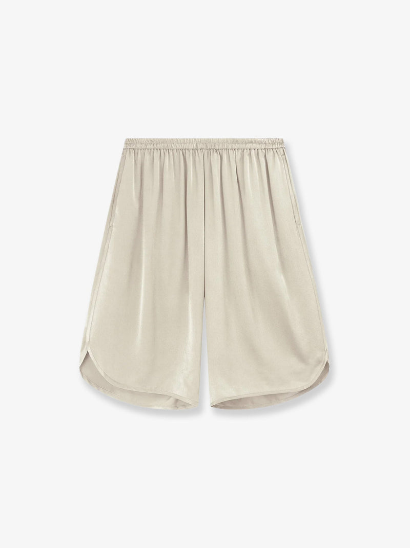 The Frankie Shop The Frankie Shop Nelis Satin Bermuda Shorts Champagne - World Class Fashion