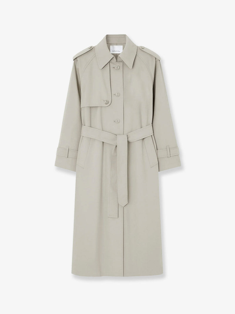 The Frankie Shop The Frankie Shop Riva Cotton Blend Trench Coat Light Beige - World Class Fashion