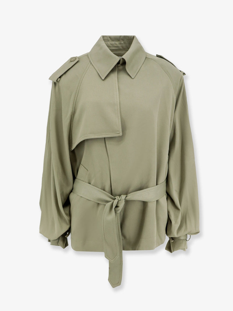 The Frankie Shop The Frankie Shop Elva Trench Fluido de Viscosa Verde - World Class Fashion