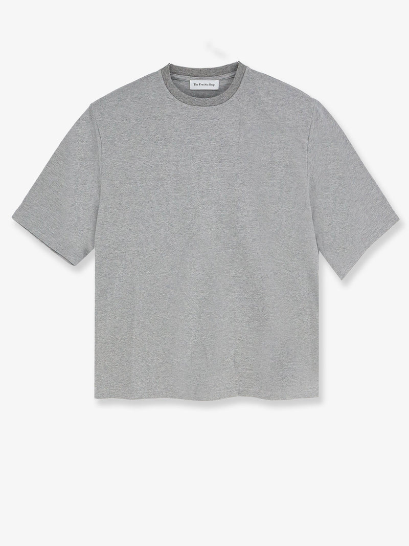 The Frankie Shop The Frankie Shop Hugo Ribbed Cotton Blend T-Shirt Grey - World Class Fashion