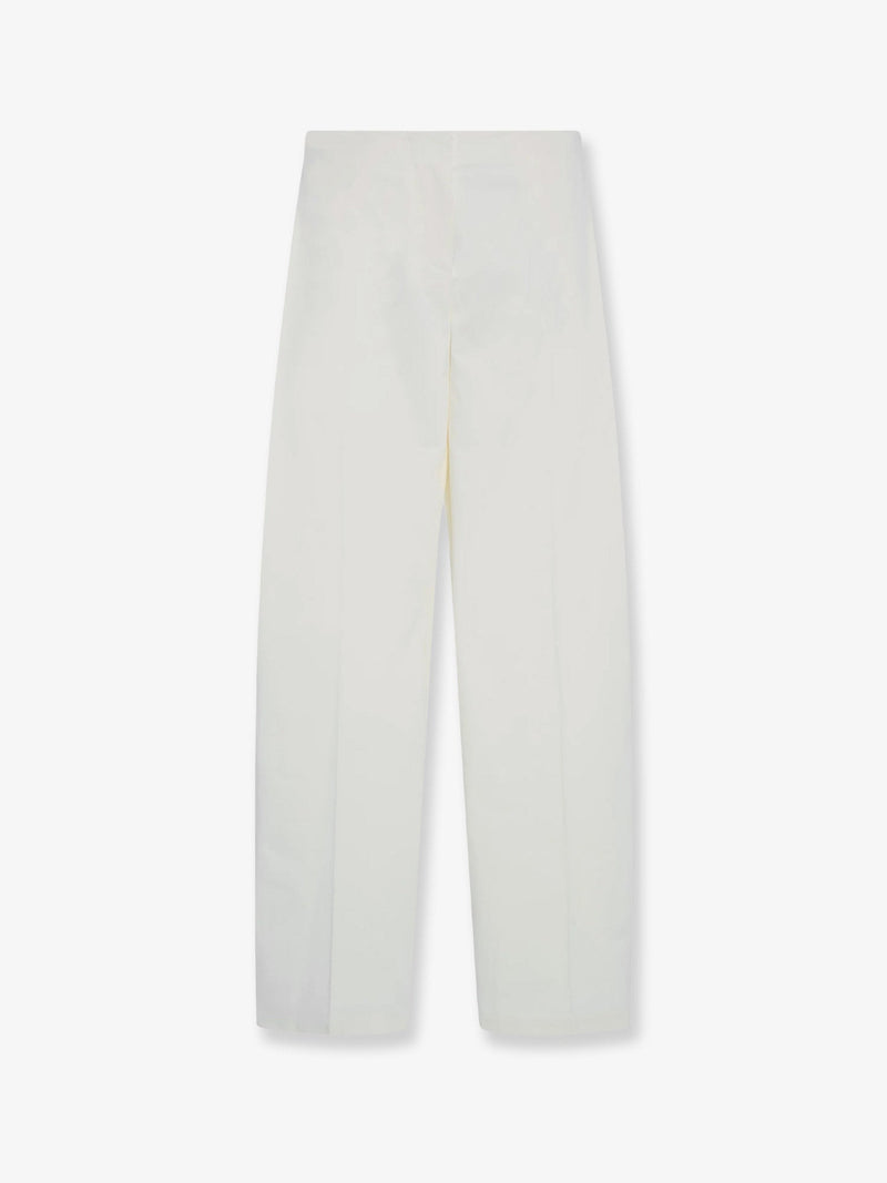 The Row The Row Galileo Cotton and Silk Trousers Beige - World Class Fashion