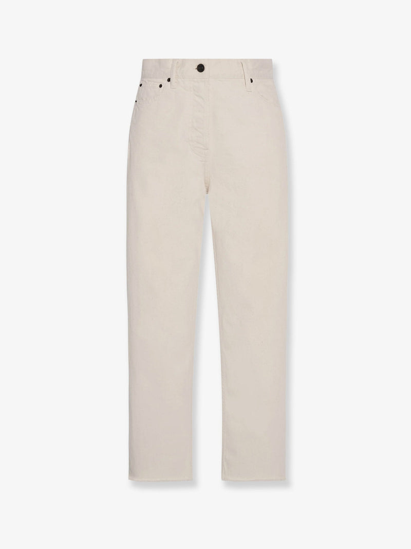 The Row The Row Fortino Organic Cotton Trousers White - World Class Fashion