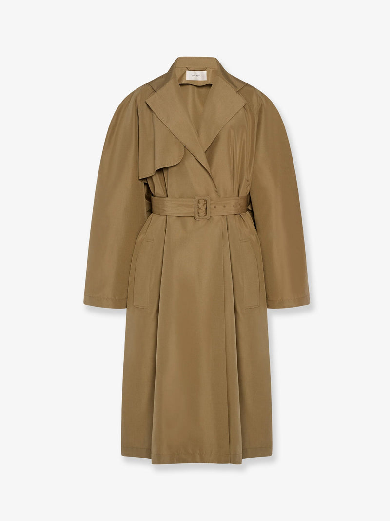 The Row The Row Amapola Ultrafine Silk Trench Coat Beige - World Class Fashion