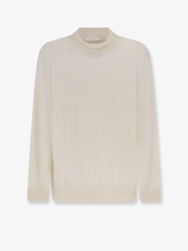 The Row The Row Cashmere and Silk Blend Turtleneck White - World Class Fashion