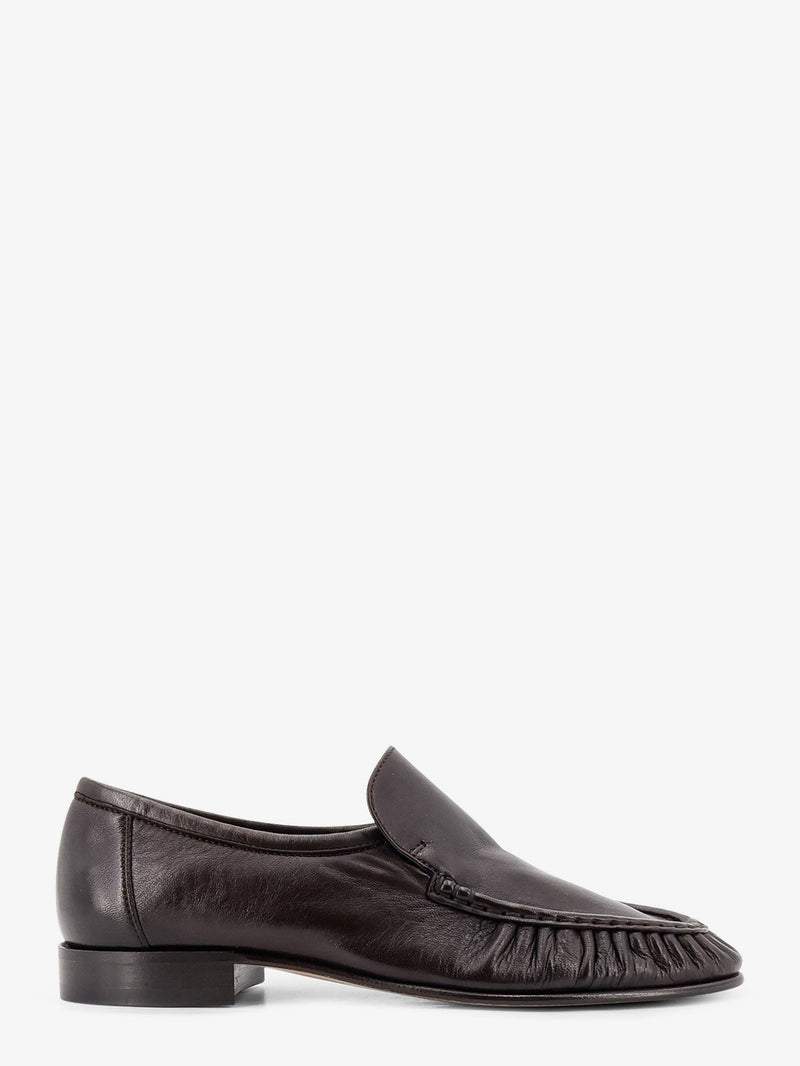 The Row The Row Soft Mocassin Two Leather Loafers Black - World Class Fashion