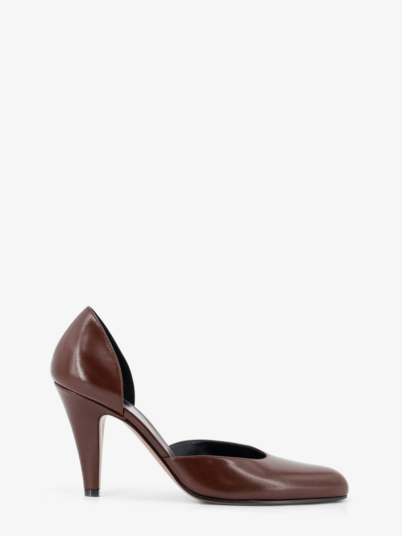 The Row The Row D'Orsay Ornella Leather Pumps Brown - World Class Fashion