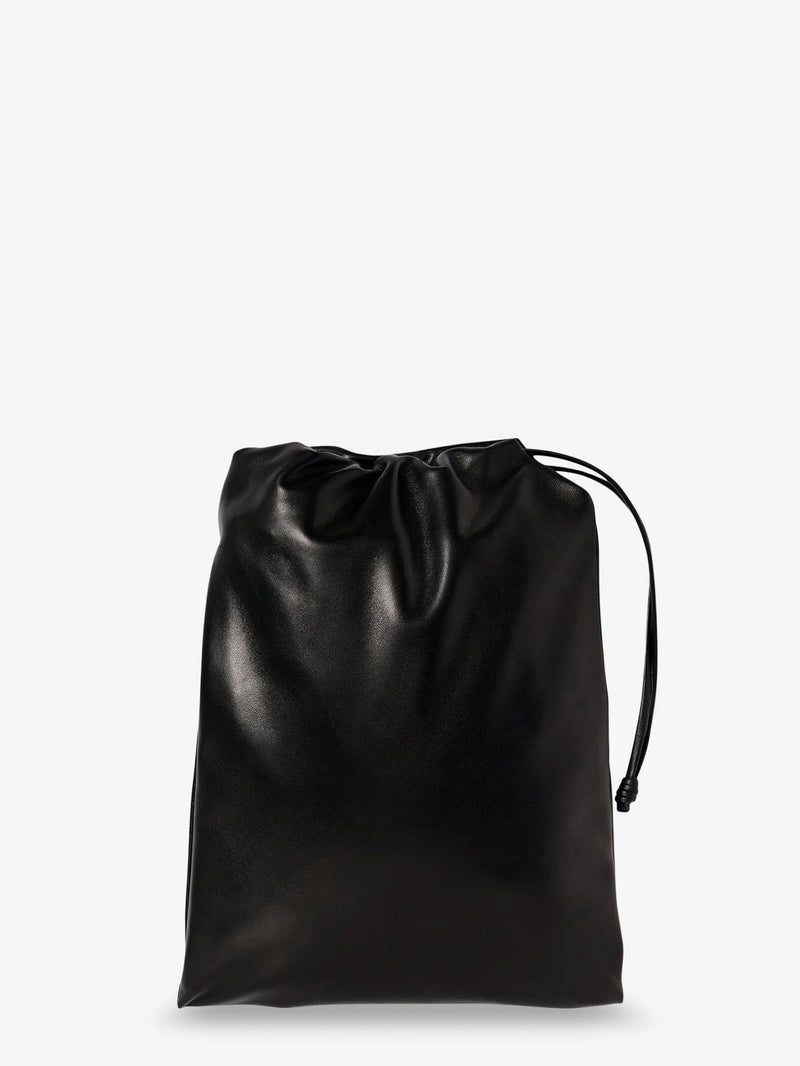 The Row The Row Ray Leather Clutch Bag Black - World Class Fashion