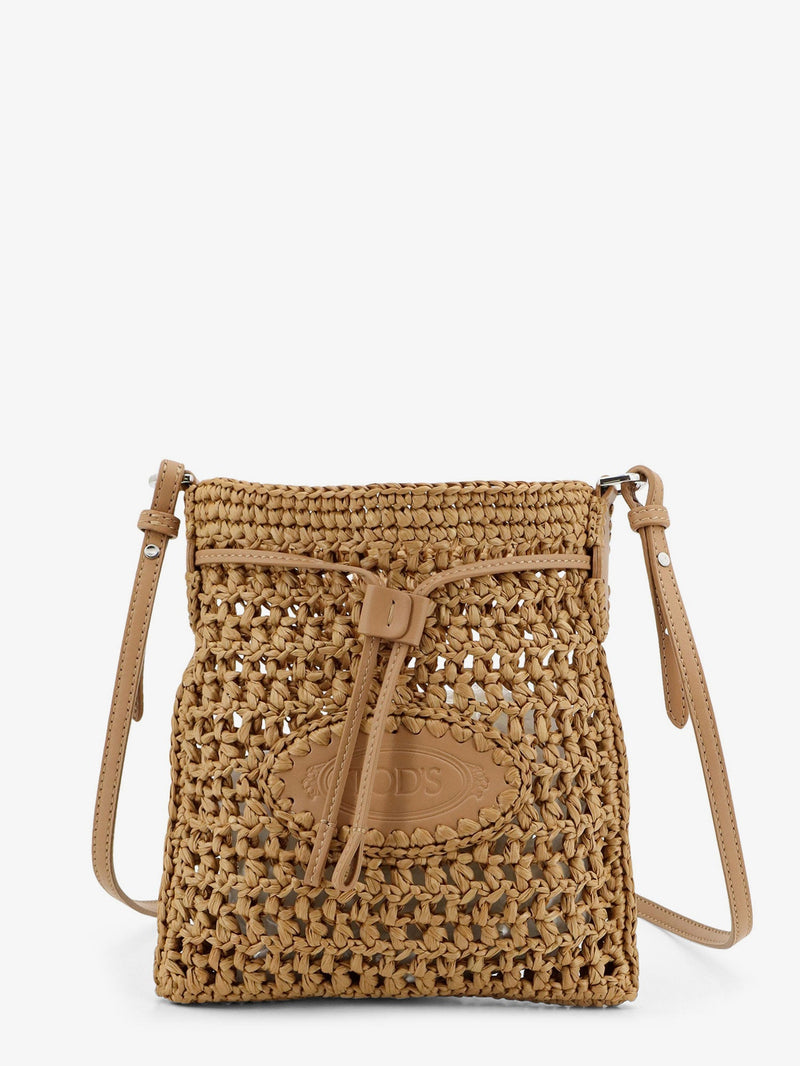 Tod’s Bolso Bucket de Rafia Tod's con Motivo de Ganchillo Marrón - World Class Fashion