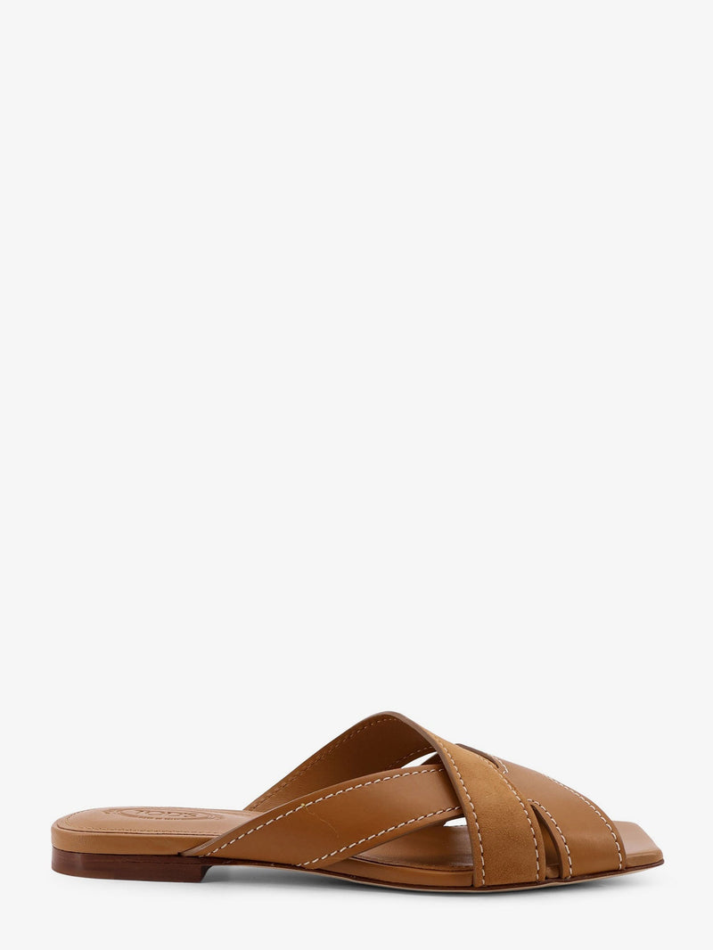 Tod’s Tod's Leather Sandals with Suede Detail Brown Women - World Class Fashion