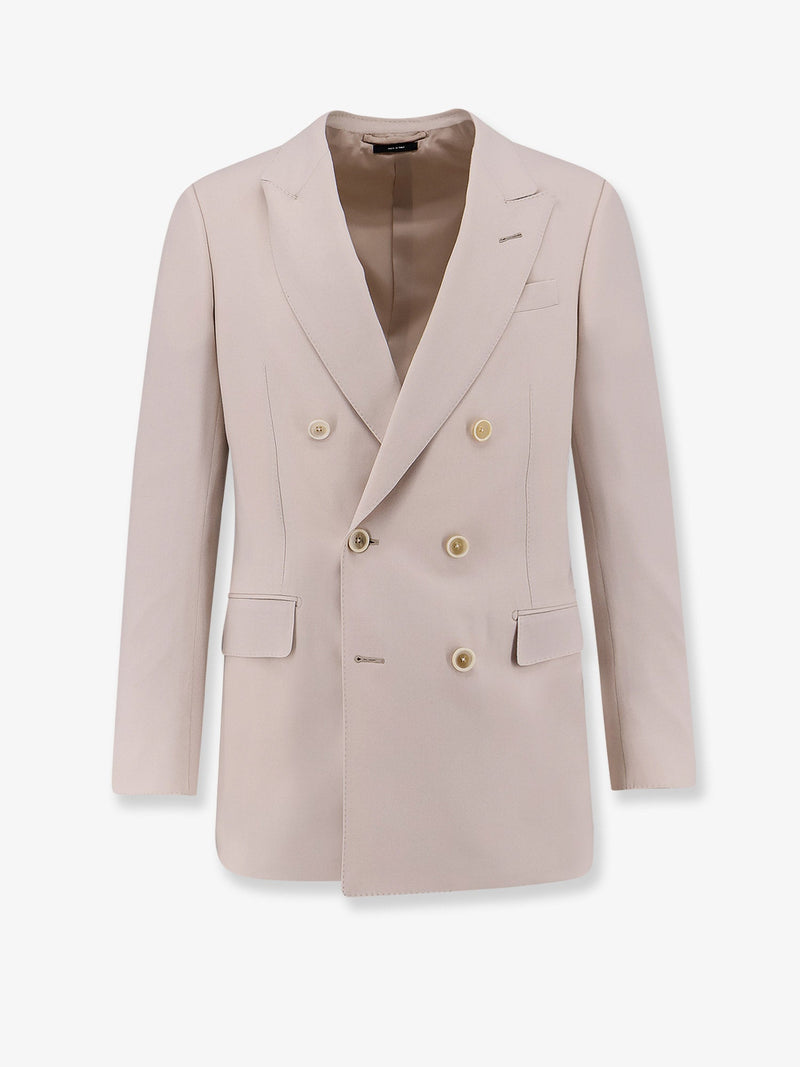 Tom Ford Tom Ford Americana de Lana, Cachemir y Seda Beige - World Class Fashion