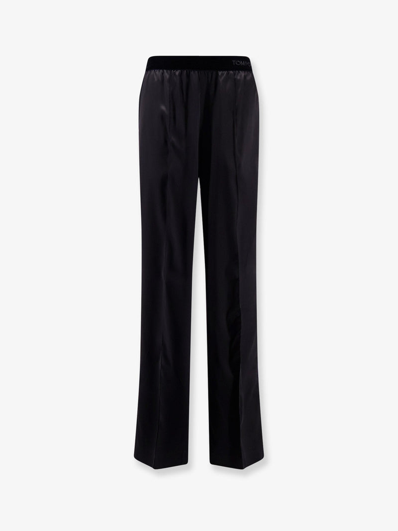 Tom Ford Tom Ford Pijama Pantalones de Satén Elástico Negros - World Class Fashion